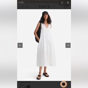 Mate the Label Organic Poplin Tank Pleated Dress